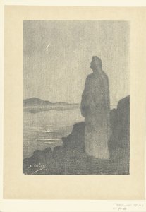 Nainen seisoo rannalla katsomassa kuuta Unelma yöllä Unelmoi tanssia illalla L