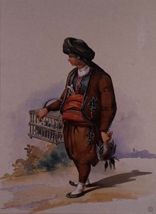 Ankkamyyjä, n. 1855 tekijältä Amadeo Preziosi