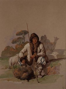 Paimen, noin 1855 tekijältä Amadeo Preziosi