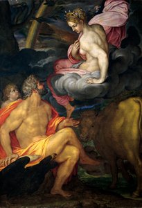 Jupiter, Juno ja Io, kirjoittanut Ambrogio Figino, öljy kankaalle, 211x145 cm