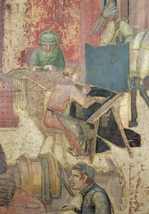 Hyvän hallinnon vaikutukset kaupungissa, yksityiskohta kutojaista, 1338-40 tekijältä Ambrogio Lorenzetti