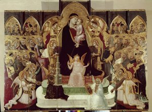 Maesta di Massa Marittima (Neitsyt majesteettisuudessa) (tempera ja kulta paneelissa, n. 1335) tekijältä Ambrogio Lorenzetti
