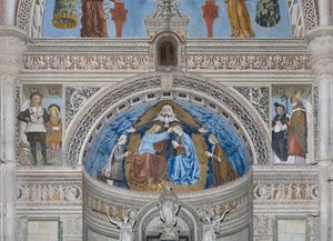 Neitsyt Marian kruunaaminen Jumalan ja Pyhän Hengen kanssa Francesco ja Ludovico Sforzan välillä, 1500-1522.