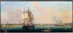 La Belle Choule ilmestyy Konstantinopoliin Ambroise Louis Garneray (1783-1857) maalaus 1800-luvulta Sevres, posliinivalmistus tekijältä Ambroise Louis Garneray