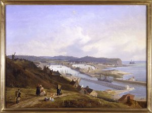 Le port de Boulogne, kirjoittanut Louis Garneray, sd. noin 1820, öljy kankaalle, H. 0,330; L. 0,460. CCIP Coll. tekijältä Ambroise Louis Garneray