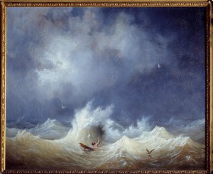 Haaksirikko Ambroise Louis Garneray (1783-1857) maalaus 1800-luvulta Brest, Musee des Beaux Arts