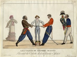 Nuoren venäläisen upseerin wc, n. 1815 tekijältä Ambroise Louis Garneray