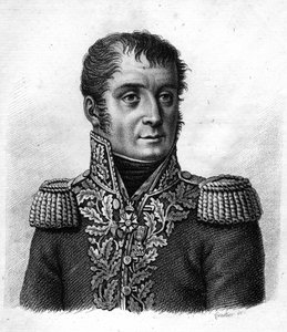 Kenraali Mouton - Duvernet (Régis Barthélemy, Baron Mouton-Duvernet) Ranskan kenraali (1769-1816). teoksessa "Ranskalaisten kenraalien muotokuvia ranskalaisten voittojen ja valloitusten jälkeen". Kaiverrus Ambroise Tardieu 1818. Stella Collection. tekijältä Ambroise Tardieu