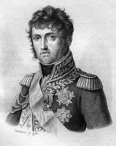 Jumalan Johannes Nicolas Soult, Dalmatian herttua. Kenraali sitten Ranskan marsalkka (1769 - 1851) teoksessa ""Ranskalaisten kenraalien muotokuvia ranskalaisten voittojen ja valloitusten jälkeen"" Kaiverrus Ambroise Tardieu vuonna 1818. Stella Collection. tekijältä Ambroise Tardieu