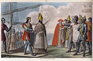 Louis IV of Outremer (Overseas, Overseas) (921-954), Karolingien dynastia. Guillaume, Archeveque de Sens toi hänet takaisin Englannista Ranskaan saadakseen takaisin Hugues Suuren ohjauksen. - Piirrä ja hauta Ambroise Tardieu vuonna 1825. tekijältä Ambroise Tardieu