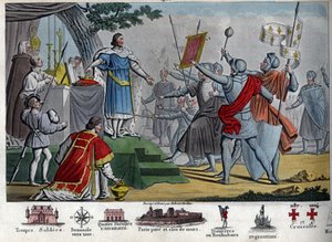 Philip II (1165-1223), kuningas Kapetian, joka tunnetaan nimellä "Augustus", ehdottaa kruununsa antamista sotilailleen, jos he pystyvät pitämään sen yksi päivä ennen Bouvinesin taistelua, mutta kaikki haluavat pitää kuninkaansa. Voittamalla tämän taistelun tekijältä Ambroise Tardieu