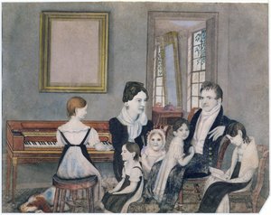 Schuyler-perhe, 1824 (wc paperilla) tekijältä Ambrose Andrews