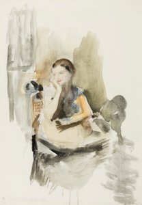 Helen, 1917 (lyijykynä, sivellin ja wc paperille)