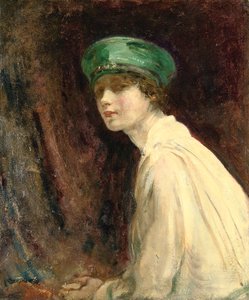 "The Green Hat", muotokuva rouva Claude Johnsonista, 1918