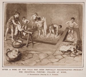 Fullers työssä, artikkelista "The Country Life of the Romans in England" Illustrated London Newsissa tekijältä Amedee Forestier