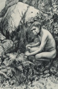 Vanhan tasangon muinainen vuokralainen, ehkä kymmenentuhatta vuosisataa sitten tekijältä Amedee Forestier