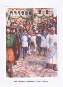 Constantinuksen tulo Lontooseen, kuvitus teoksesta The Roman Soldier, 1928