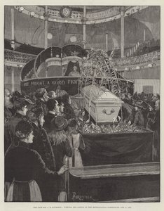 Edesmennyt herra C H Spurgeon katselemassa arkkua Metropolitan Tabernaclessa, 9. helmikuuta 1892