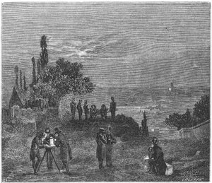Kokeilu äänen nopeuden laskemiseksi ilmassa, Pariisi, 1822 1873 tekijältä Amedee Guillemin