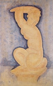 Caryatid, 1914 (lyijykynä ja wc) tekijältä Amedeo Modigliani