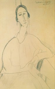 Hanka Zborowska, n. 1917 (kynä paperille) tekijältä Amedeo Modigliani