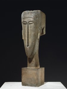 Pää, n. 1910-1912 (kalkkikivi) tekijältä Amedeo Modigliani