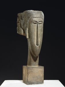 Pää, n. 1910-1912 (kalkkikivi) tekijältä Amedeo Modigliani