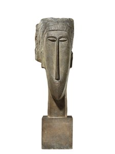 Pää, n. 1910-1912 (kalkkikivi) tekijältä Amedeo Modigliani