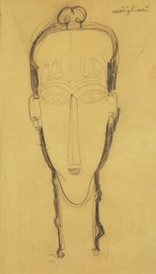 Karyatidin johtaja pääpuvussa, 1911 tekijältä Amedeo Modigliani