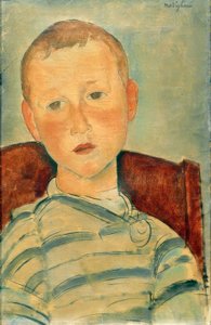 Junge mit gestreiftem Pullover tekijältä Amedeo Modigliani