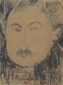 Adolphe Baslerin muotokuva, n. 1916 (conté värikynä) tekijältä Amedeo Modigliani