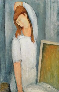 Muotokuva Jeanne Hebuternesta (1898-1920) vasen käsivarsi päänsä takana