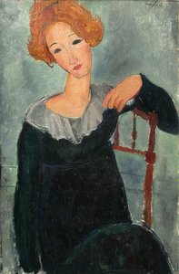 Punapää nainen. 1917 tekijältä Amedeo Modigliani