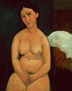 Istuva alastonkuva, n. 1917 (öljy kankaalle)