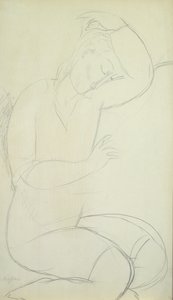Nukkuva nainen (lyijykynä paperille) tekijältä Amedeo Modigliani