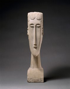 Naisen pää, 1912 (kalkkikivi) tekijältä Amedeo Modigliani