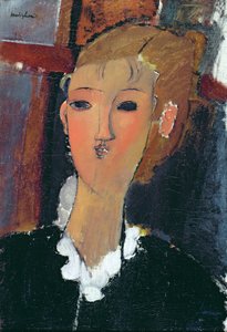 Nuori nainen pienessä röyhelössä tekijältä Amedeo Modigliani