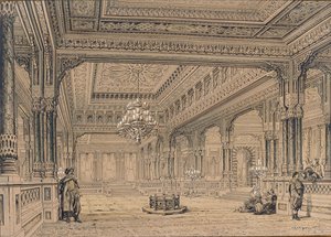 Ciragan-palatsin sisustus Istanbulissa, 1872.