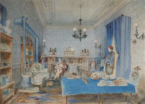 El príncep Pavel Petrovich Vyazemsky en el seu estudi a Constantinoble, 1850 finlandès