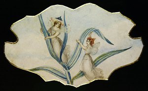 Fairy Gossip, noin 1860 (vesiväri ja lyijykynä paperille). tekijältä Amelia Jane Murray