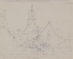 Raunioitu kirkko, n. 1803 (lyijykynä)