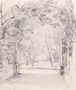 Näkymä Bromleyn sisäänkäynnistä, n. 1810 (kynä) tekijältä Amelia Long