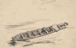 Rannalla ollut pitkävene tekijältä American 19th Century