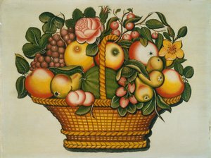 Hedelmäkori kukilla tekijältä American 19th Century