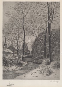 Kuutamoinen kävelymatka talvella tekijältä American 19th Century