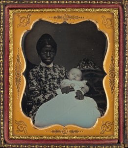 Naisen ja vauvan muotokuva tekijältä American 19th Century