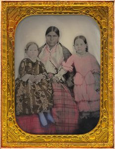Muotokuva naisesta ja kahdesta tytöstä tekijältä American 19th Century