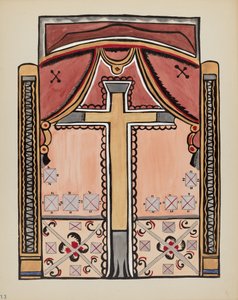 Levy 13: Design with Cross, Chimayo: Portfoliosta "Spanish Colonial Designs of New Mexico" tekijältä American 20th Century
