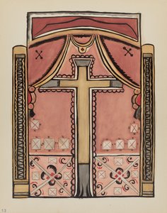 Levy 13: Designs with Cross, Chimayo: Portfoliosta "Spanish Colonial Designs of New Mexico" tekijältä American 20th Century