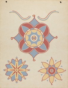 San Juan Capistrano Mission Ceiling Decoration portfoliosta "Decorative Art of Spanish California" tekijältä American 20th Century